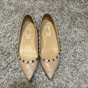 Valentino Beige Studded Women's Flats